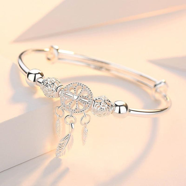 Silver Adjustable Dreamcatcher Bracelet — image 1