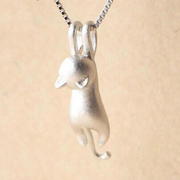 Silver Playful Kitty Necklace — image 1