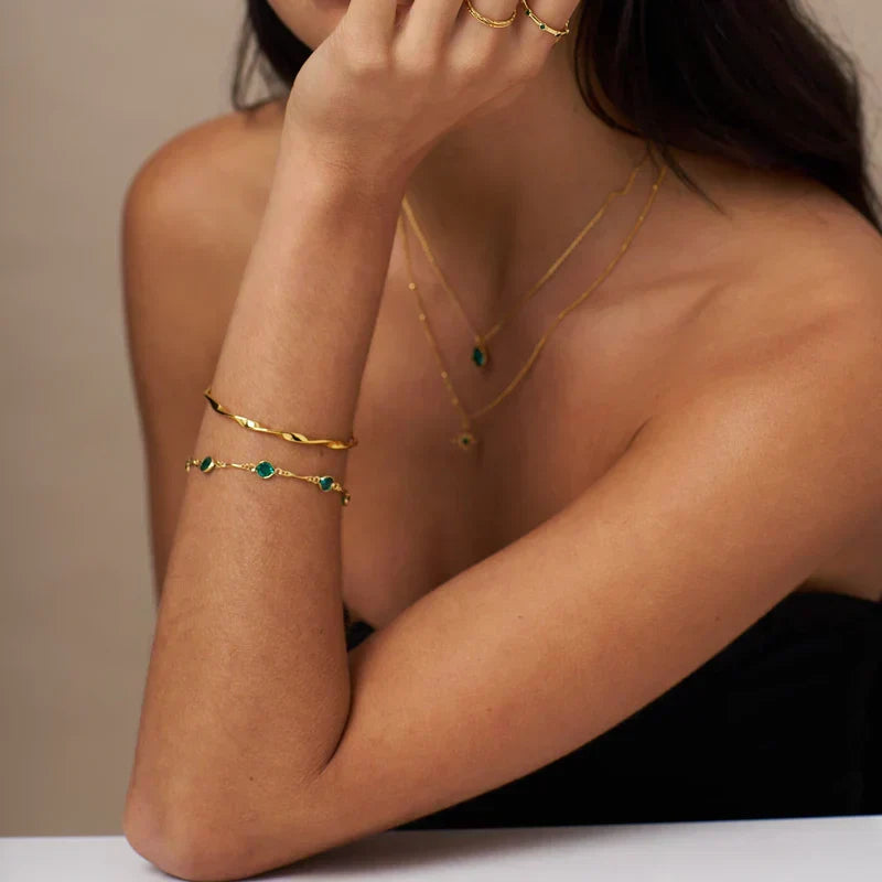 Emerald Link Chain Bracelet — image 3