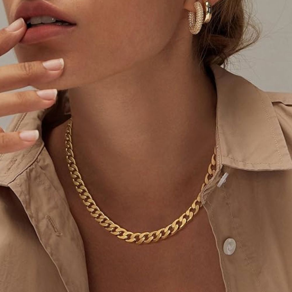 Classic Gold Curb Necklace — image 1