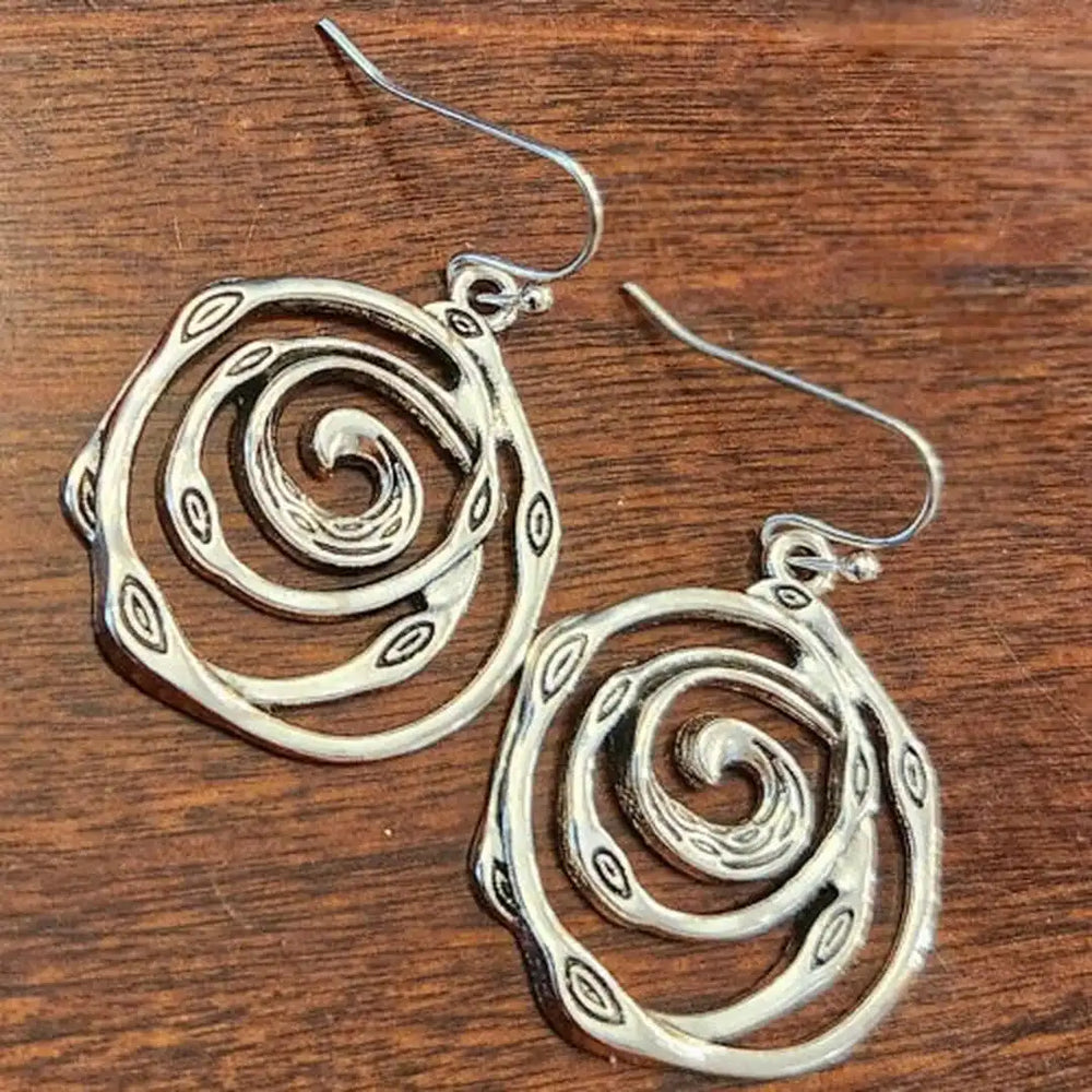 Vintage Silver Maze Earrings — image 2