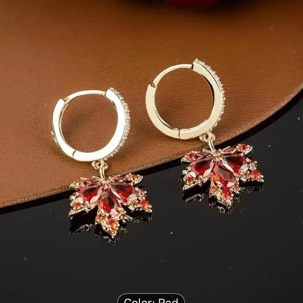 Zircon Leafshine Golden Earrings — image 2