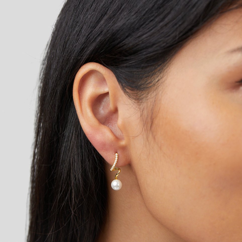 Pearl Wave Earrings — image 2