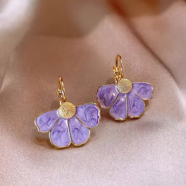 Shimmering Floral Drop Earrings — image 1