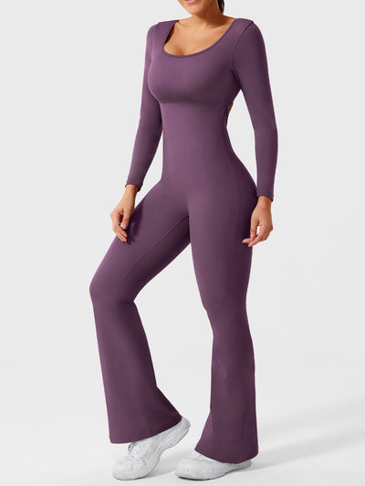 Yeoreo Lizvette Flare Long Sleeve V-back Jumpsuit