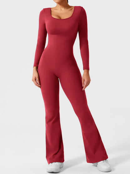 Yeoreo Lizvette Flare Long Sleeve V-back Jumpsuit