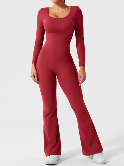 Yeoreo Lizvette Flare Long Sleeve V-back Jumpsuit