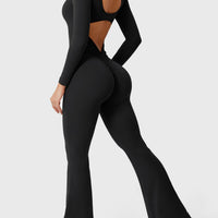 Yeoreo Lizvette Flare Long Sleeve V-back Jumpsuit