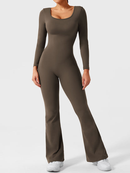 Yeoreo Lizvette Flare Long Sleeve V-back Jumpsuit