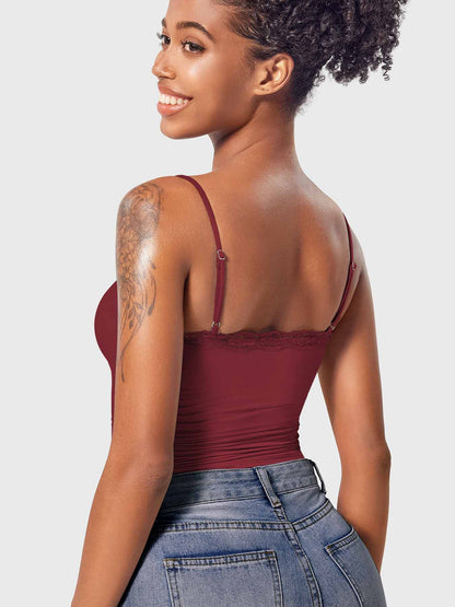 Haut débardeur en dentelle à col carré Yeoreo Annabely
