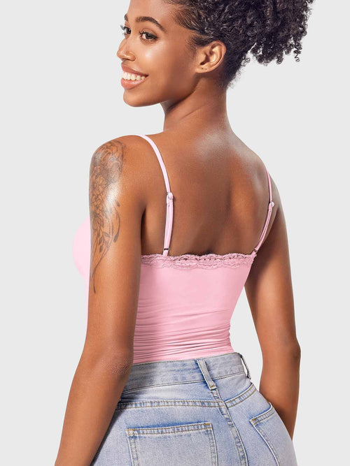Haut débardeur en dentelle à col carré Yeoreo Annabely