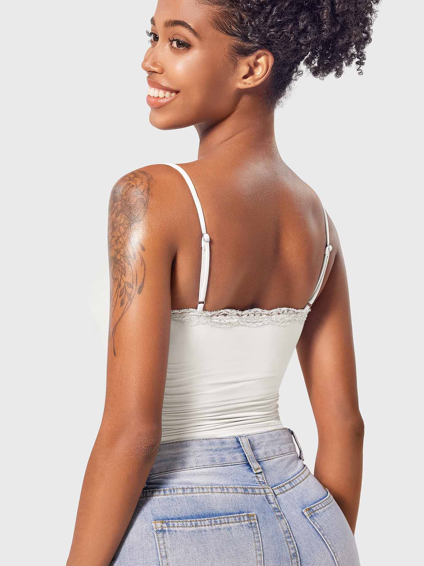 Haut débardeur en dentelle à col carré Yeoreo Annabely