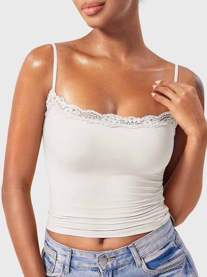 Haut débardeur en dentelle à col carré Yeoreo Annabely